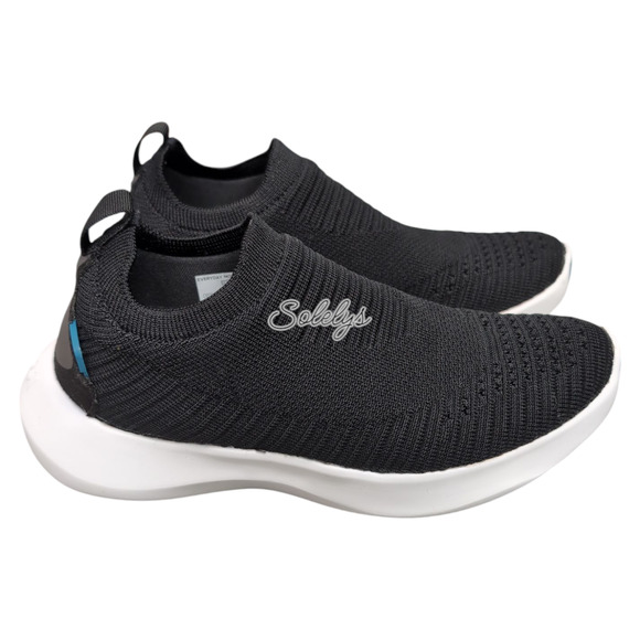 Vessi Everyday Move Slip On Womens 5 Onyx Black White Waterproof DymaTex Sneaker - Picture 4 of 13